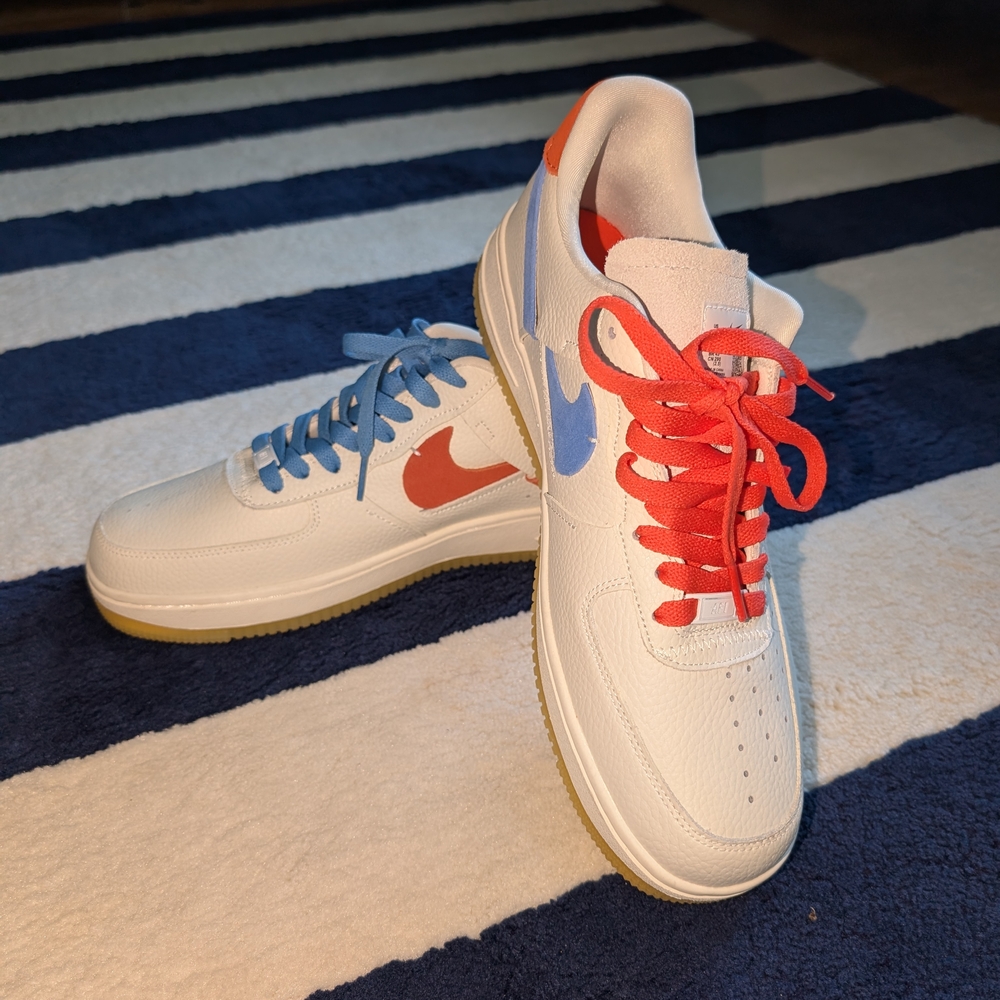Nike White Sneakers with Red Laces